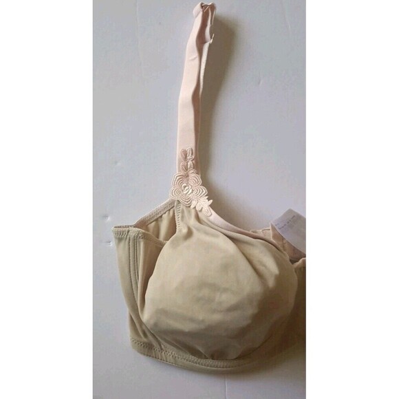 Rosa Faia Beautyfull Bra Size 34E Unlined Balconet Beige Embroidered Underwire - Picture 5 of 9
